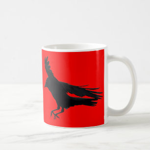 Black Kråka Art för flygande landning Kaffemugg