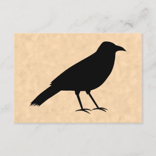Black Kråka Bird på ett Parchment Mönster. OSA Kort
