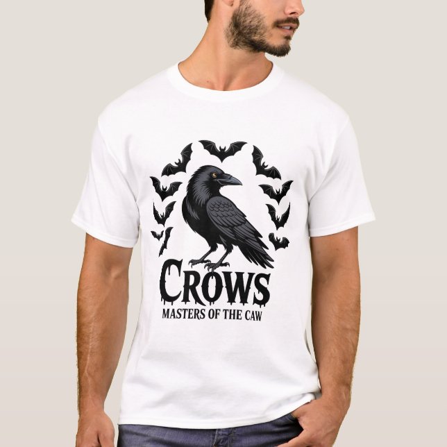 Black Kråka F, Caw F, Funny Bird Dance Coola Prese T Shirt (Framsida)