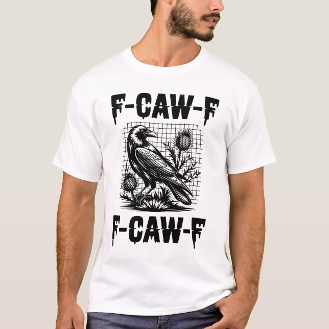 Black Kråka F, Caw F, Funny Bird Dance Coola Prese T Shirt (Framsida)