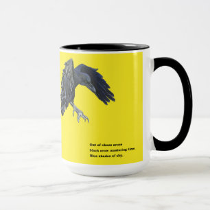 Black Kråka & Haiku Illustration Mugg