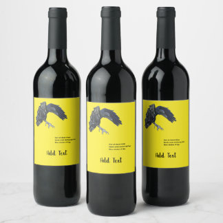 Black Kråka & Haiku Personlig Vinflaska Etikett