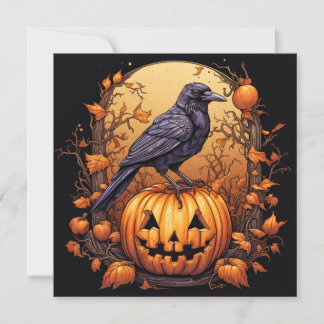 Black Kråka Happy halloween Kort