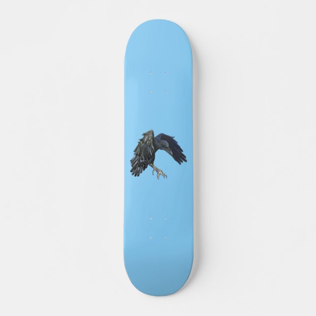 Black Kråka Master of Time Illustration Himlar Blu Mini Skateboard Bräda 18,5 Cm (Framsida)