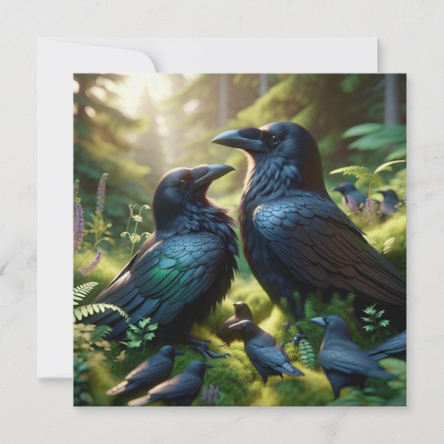 Black Kråka Raven Bird Art (Framsida)