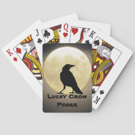 Black Kråka Silhouette och Måne Lucky Kråka Poker Casinokort