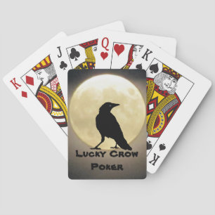Black Kråka Silhouette och Måne Lucky Kråka Poker Casinokort