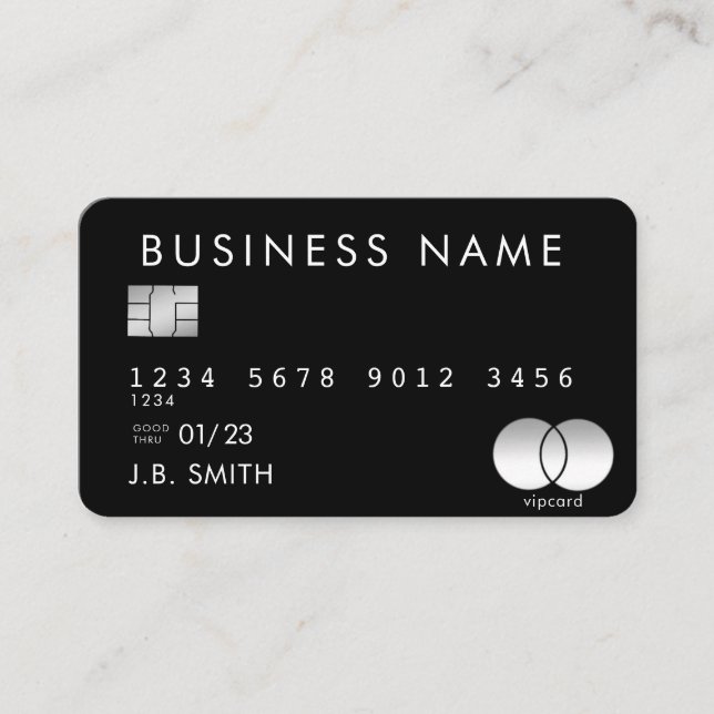 Black Kredit Card Visitkort (Framsida)