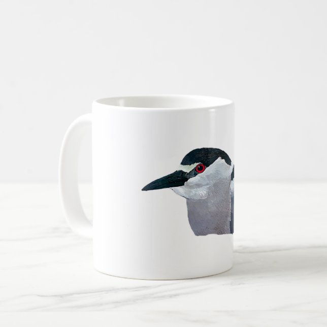 Black krökt Night Heron Kaffemugg (Framsida vänster)