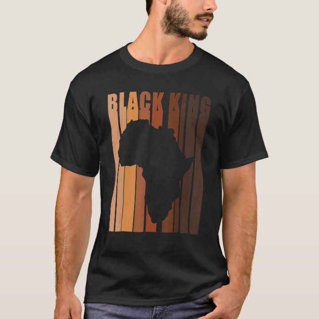 Black Kung Black History Month Melanin Afro Frican T Shirt (Framsida)