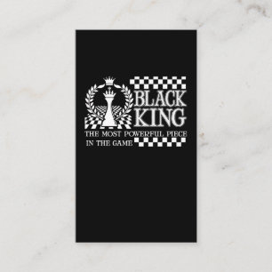 Black Kung Chess Biet Black African American Manar Visitkort
