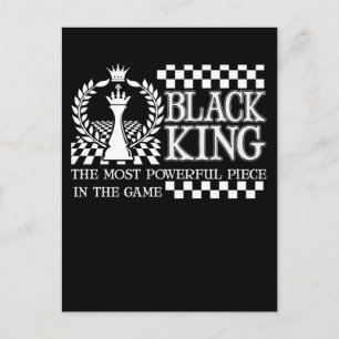 Black Kung Chess Biet Black African American Manar Vykort