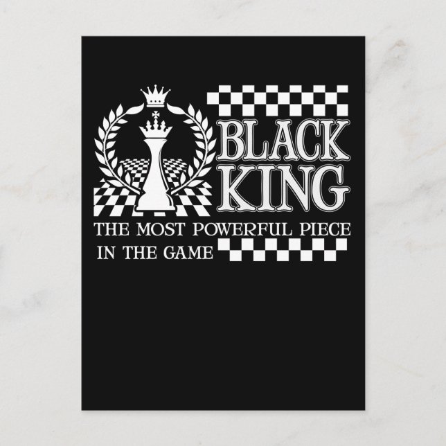 Black Kung Chess Biet Black African American Manar Vykort (Framsida)