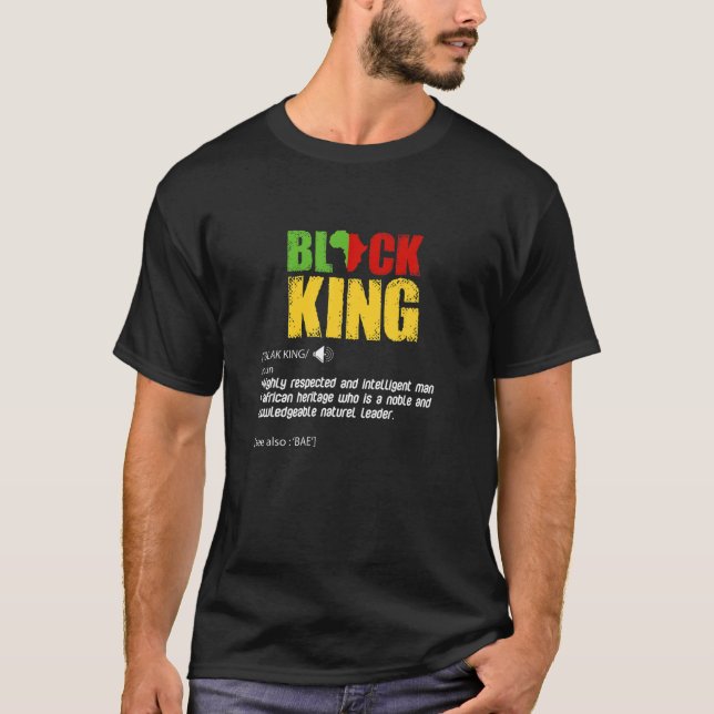 Black Kung Definition African Pride Melanin Educat T Shirt (Framsida)