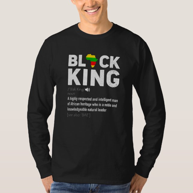 Black Kung Definition African Pride Melanin Pappa  T Shirt (Framsida)