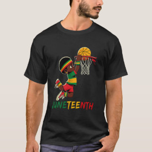 Black Kung Dunking A Basketball Junetelfte Boys Ki T Shirt