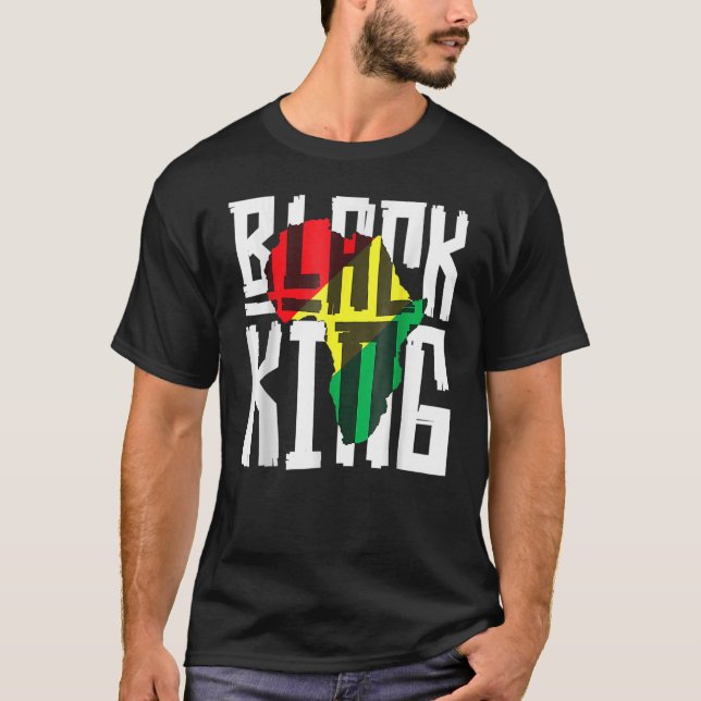 Black Kung for Boys Manar Black History Månad Afri T Shirt (Framsida)