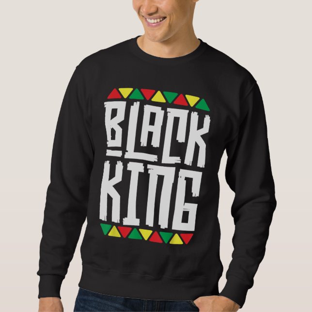 Black Kung för Boys Manar Historik Månad Melanin G Lång Ärmad Tröja (Framsida)