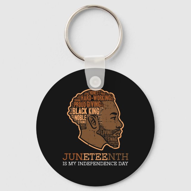 Black Kung Independence day Melanin Pappa Manar To Nyckelring (Framsida)