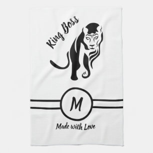 Black Kung Lejon Leo Kökshandduk
