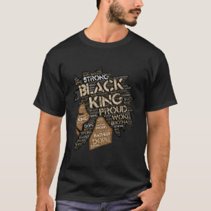 Black Kung Man Far Ord i Freeform Locs Afro T Shirt
