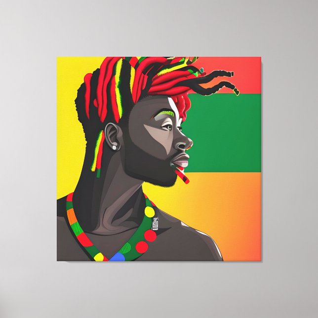 Black Kung Melanin Man Bruh Manar Son Prince Princ Canvastryck (Framsida)