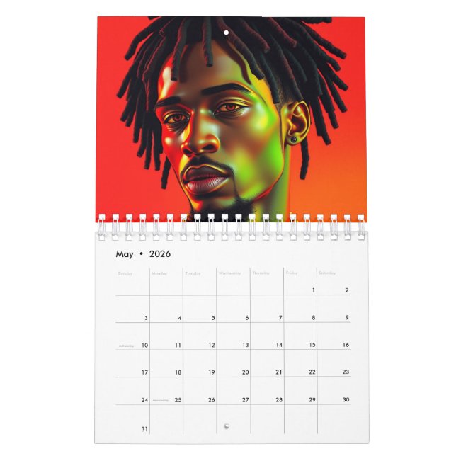 Black Kung Melanin Manar Afrocentric Bruh Dreadloc Kalender (May 2026)