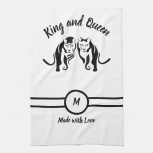 Black Kung och Queens Black Leo Lejon och Lioness Kökshandduk