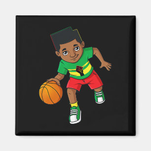 Black Kung som kör en bysketbyll Brown Skin Boys Magnet