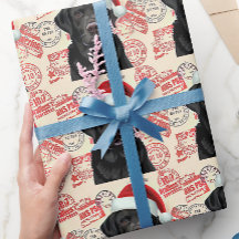 Black lab christmas gift wrap