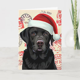 Black lab christmas helgkort