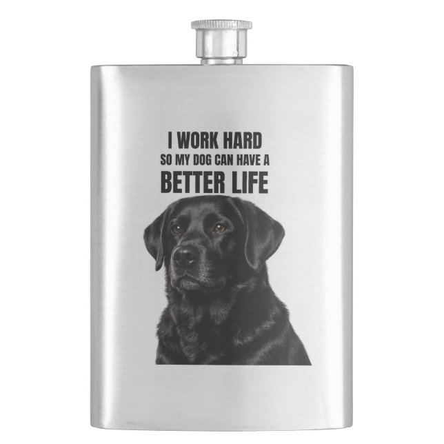 Black Lab Dog Dad Flask Fickplunta (Framsidan)