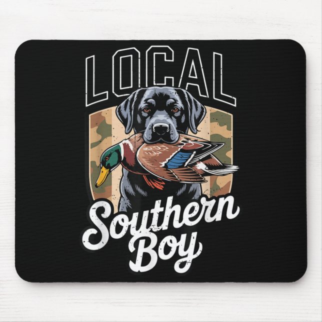Black Lab Dog Local Southern Boy Camo Duck Hunting Musmatta (Framsidan)