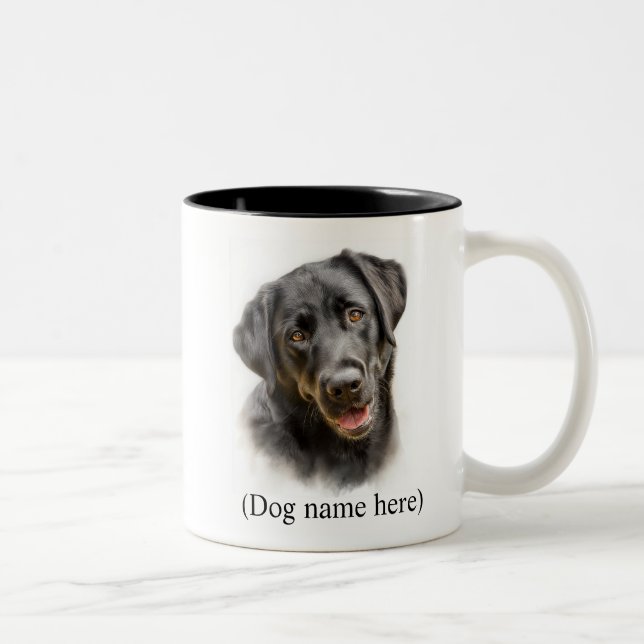 Black Lab Dog Mom Personalized Gift Två-Tonad Mugg (Höger)