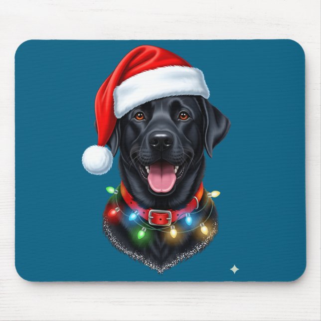 Black Lab Labrador Christmas Dog Santa Hat Light P Musmatta (Framsidan)