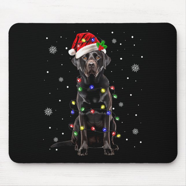 Black Lab Labrador Christmas Tree Light Pajama Dog Musmatta (Framsidan)
