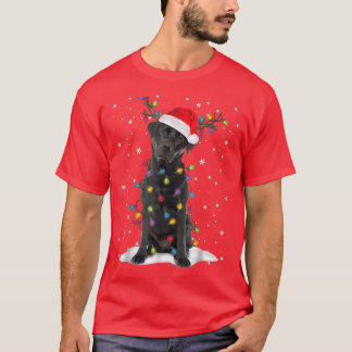 Black Lab Labrador Christmas Tree Light Pajama Dog T Shirt