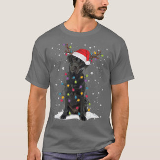 Black Lab Labrador Christmas Tree Light Pajama Dog T Shirt