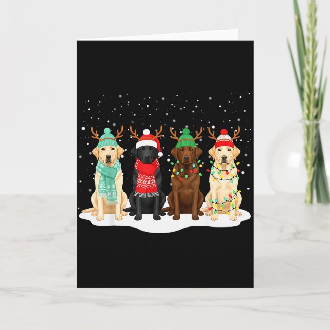 Black Lab Labrador Dog Christmas Crew Matching Fam Kort (Framsida)
