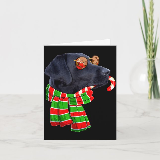 Black Lab Labrador Dog Owners Christmas Xmas Holid Kort (Framsida)