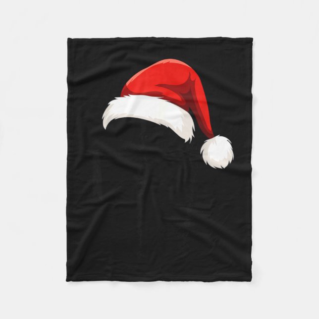 Black Lab Labrador Santa Hat Christmas Holiday Pet Fleecefilt (Framsidan)