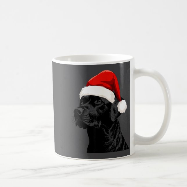 Black Lab Labrador Santa Hat Christmas Holiday Pet Kaffemugg (Höger)
