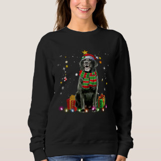 Black Lab Santa Christmas Tree Lights  Xmas Pjs Bo T Shirt