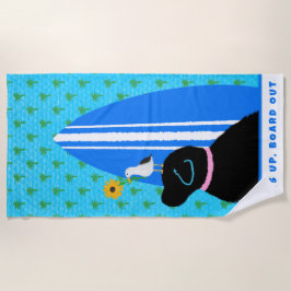 Black Lab Surf Dog Island Beach Towel