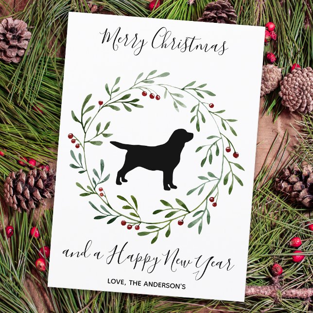 Black Labour Elegant Hund God jul Julkort (Skapare uppladdad)