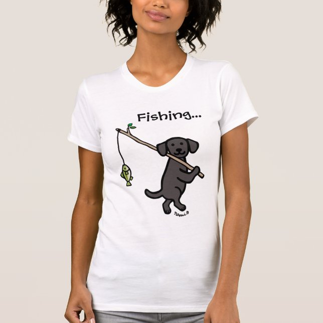 Black Labour Fishing Tecknad T Shirt (Framsida)