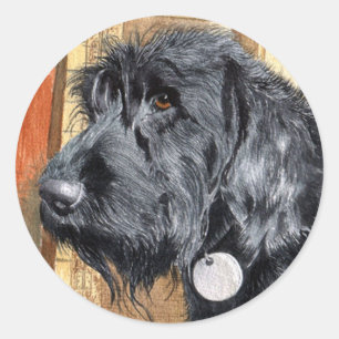 Black Labradoodle #1 Stickers Runt Klistermärke
