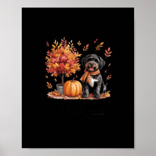 Black Labradoodle Det är Fall Y'all Pumpkin Autumn Poster