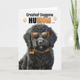 Black Labradoodle Hund Best HuMOM Aldrig Mors dag Helgkort