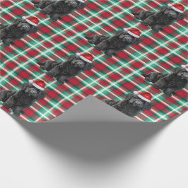 Black Labradoodle Hund och Helgdag Play jul Presentpapper